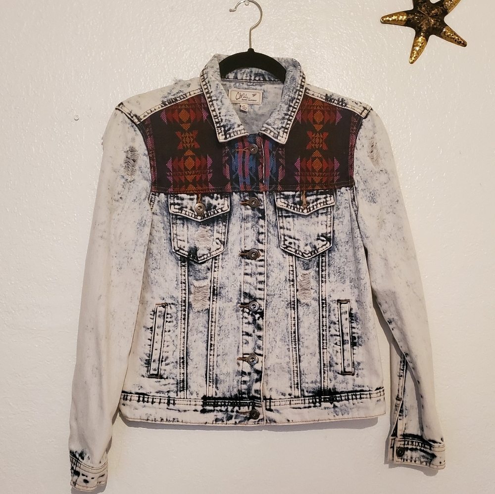 Chiqle Denim architect  tribal Jean jacket